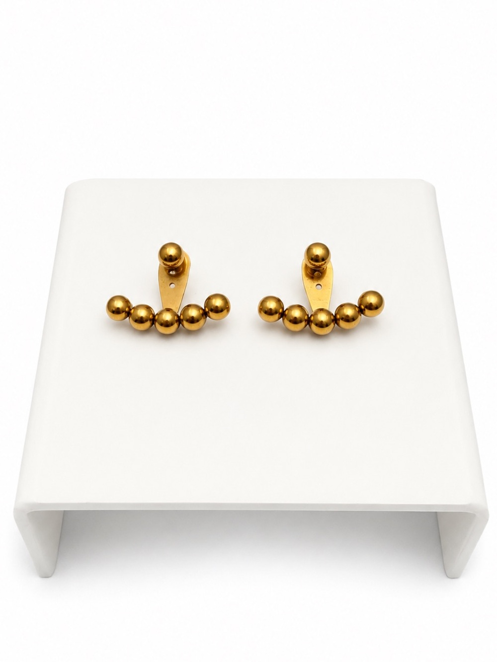Gold Bead Ear Jacket Earrings | Adjustable 3-Way Design | Plunder Private Label